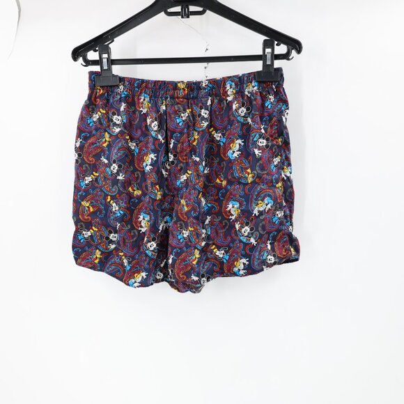 Disney Other - Vintage Disney store Silk Pajama Shorts Medium Goofy Mickey Mouse paisley print